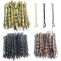 150 Piezas Horquillas de Clips- 5 cm Horquillas Onduladas Bobby Pins- 3 Colores Pinzas de Metal el Pelo con Caja…